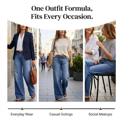 👖Women's Vintage High-Waist Wide-Leg Jeans