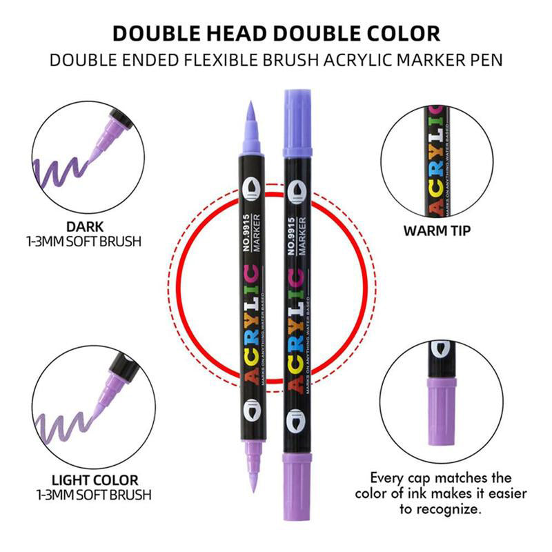 🌈Hot Sale Deals🖌️Dual Tip Acrylic Paint Pen Marker✨🎨