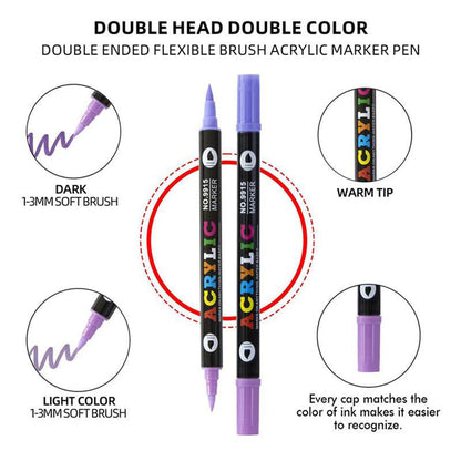 🌈Hot Sale Deals🖌️Dual Tip Acrylic Paint Pen Marker✨🎨