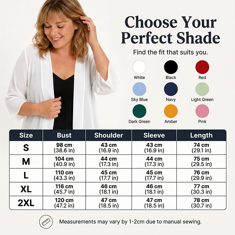 ⌛Limited-Time Offer-Women's Chiffon Open Front Cardigan Loose