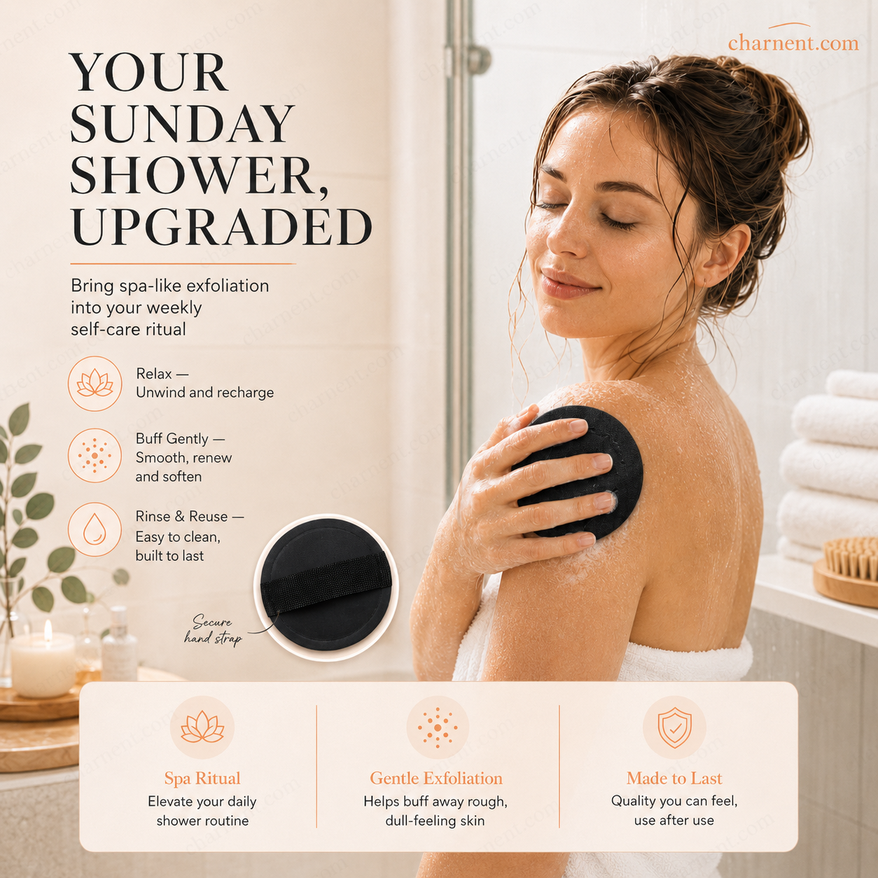 🖤Exfoliating Scrub Bath Pads🧖‍♀️Gently exfoliate, unclog pores, reveal brighter skin