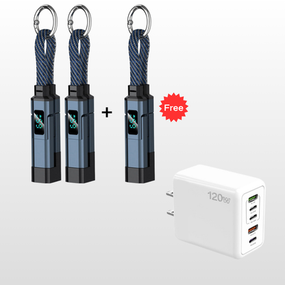 🔥HOT SALE50% OFF🔥4-in-1 Digital Display Keychain Charging Cable