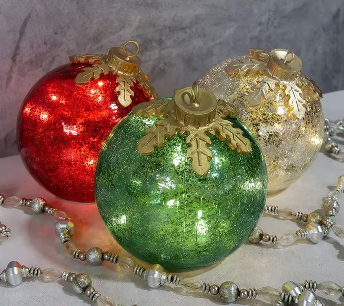 🎅Christmas Specials-Glass Tabletop Christmas Ornaments【3ct】🔔🎁