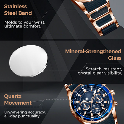 Men's Waterproof Multifunctional Quartz Watch