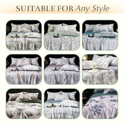 🔥Summer Limited Sale🌸Cooling Breathable Floral Bed Sheet (4-Piece Set)