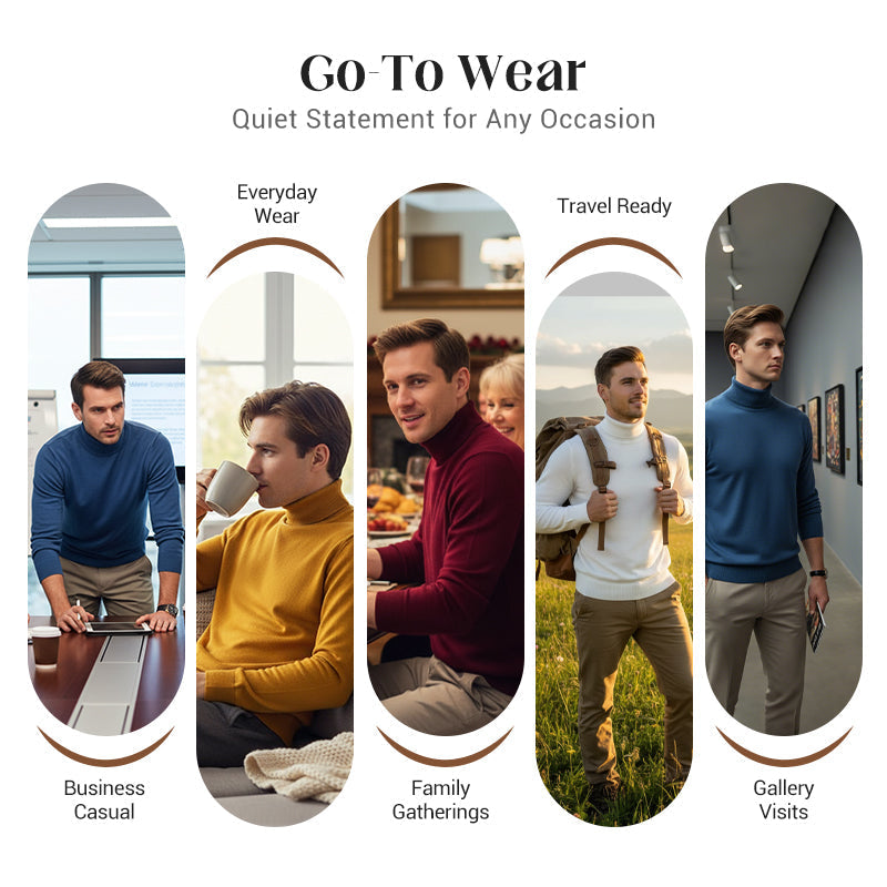 ⏳Limited-time 50% off⏰Men's Solid Color Premium Turtleneck Sweater👔