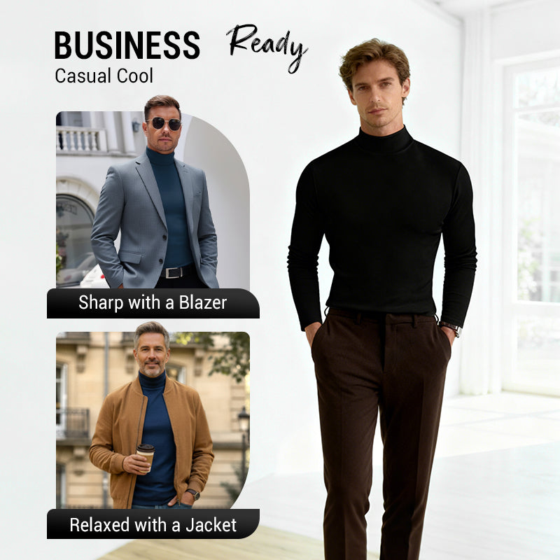 👕49% OFF NOW! 🔥 Men's High Neck Slim Fit T-Shirt - Stretchy & Breathable for Gym or Casual, Modern Style & Comfort 🏃‍♂️📦