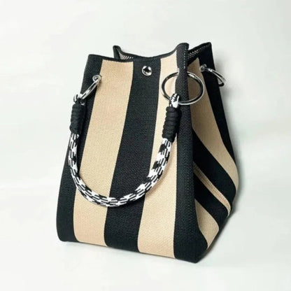 🏆👜 Limited-Time Sale: 50% OFF 🌴 Boho Striped Knit Bucket Handbag for Women – Handmade Summer Beach Shoulder Bag2