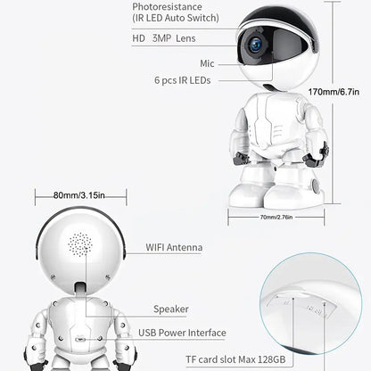 👍🤖3MP 5G&2.4G WiFi Camera with Motion Detection and Auto Home Security Indoor PTZ