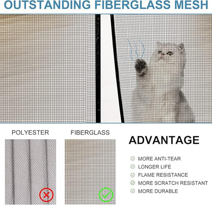 Mesh Curtain Door - Instant Mosquito Net Screen for Flies & Insects Easy Fastening Anti-Mosquito Door Curtain Modern Minimalist Style