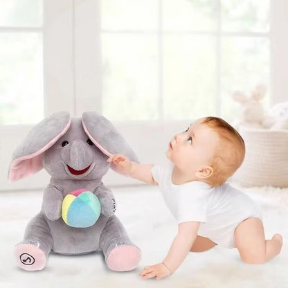 🎁 60% OFF! 🐘 Cute Hide & Seek Elephant Plush Doll - Interactive Play with Soft Material, Perfect Gift for Kids 🧸✨