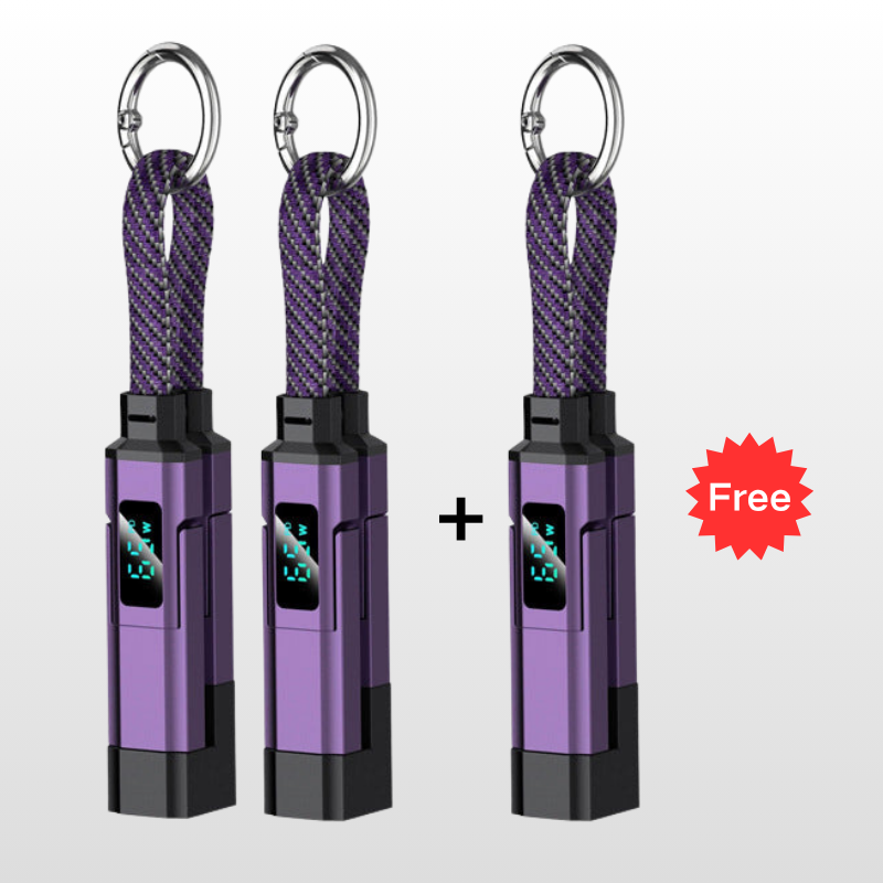 🔥HOT SALE50% OFF🔥4-in-1 Digital Display Keychain Charging Cable
