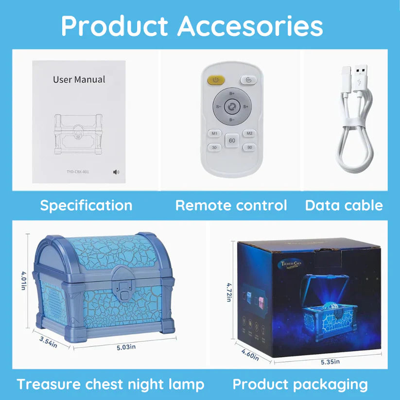 🎁Hot Sale Deals-Treasure Chest Projector Night Light✨