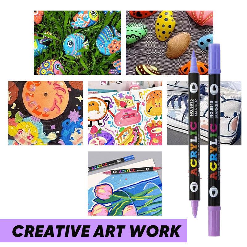 🌈Hot Sale Deals🖌️Dual Tip Acrylic Paint Pen Marker✨🎨
