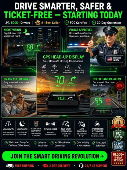 ⌛Limited-Time Offer-Head-Up Display (HUD) Car GPS Digital Speedometer