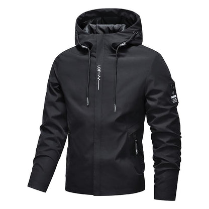 🎁New arrival 50% OFF💥Men's Solid Color Waterproof Windproof Drawstring Zip-up Hoodie Jacket