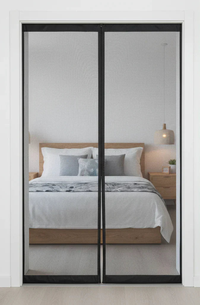 Mesh Curtain Door - Instant Mosquito Net Screen for Flies & Insects Easy Fastening Anti-Mosquito Door Curtain Modern Minimalist Style