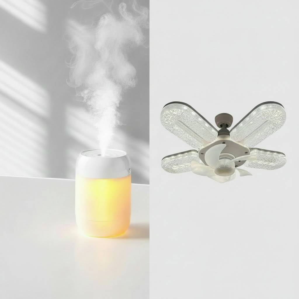 🔥Limited-time offer 💡 Crystal-Effect LED 5-Blade LED Fan Light
