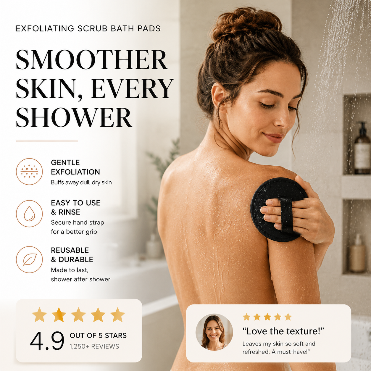 🖤Exfoliating Scrub Bath Pads🧖‍♀️Gently exfoliate, unclog pores, reveal brighter skin