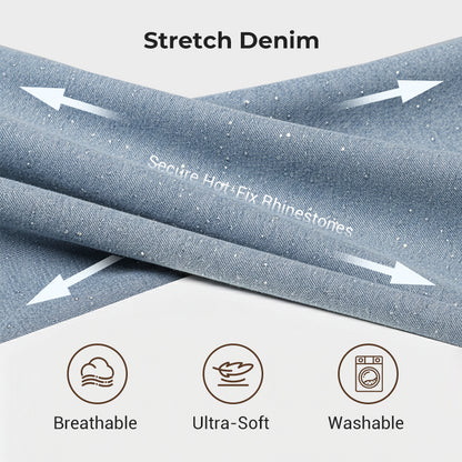 🔥Limited-time offer-Rhinestone-Embellished Straight-Leg Jeans