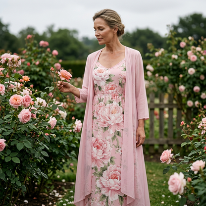 🔥New Arrivals & Best Sellers-Women's Elegant Two-Piece Floral Dress Set