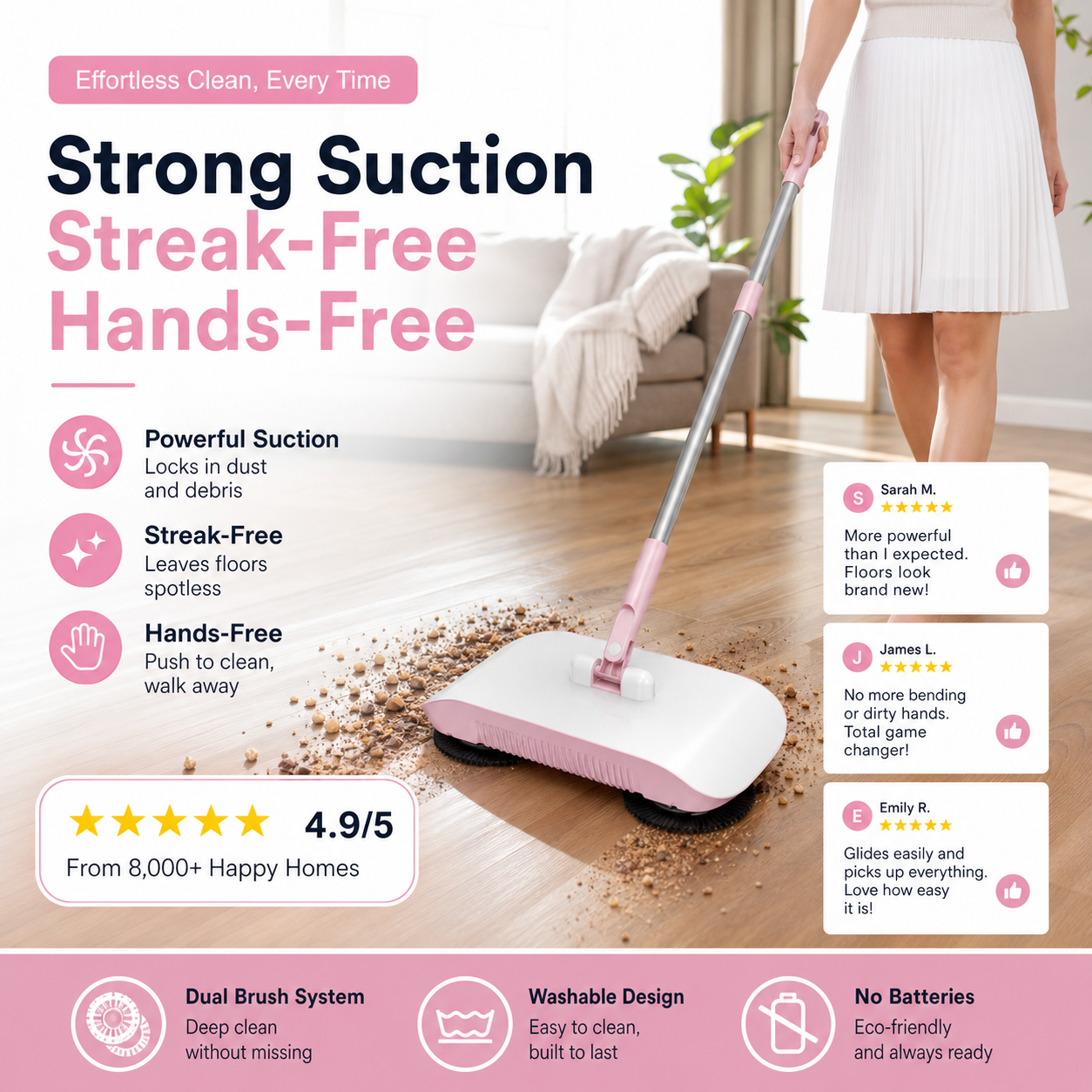 🔥New Hot Selling-50% Off!!🤖🧹SMART ROBOT VACUUM CLEANER MOP & BROOM