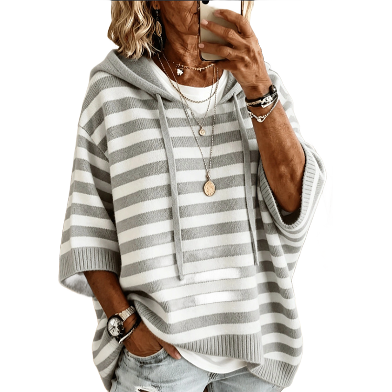 ⌛Limited-Time Offer-Women's Casual Striped Hooded Pullover Top