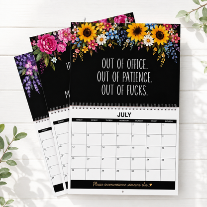 2027 Funny Swear Word Wall Calendar 🌸 Floral theme
