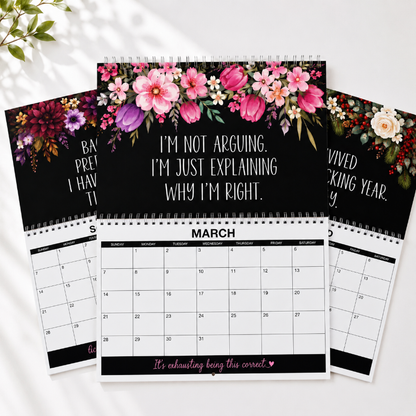 2027 Funny Swear Word Wall Calendar 🌸 Floral theme