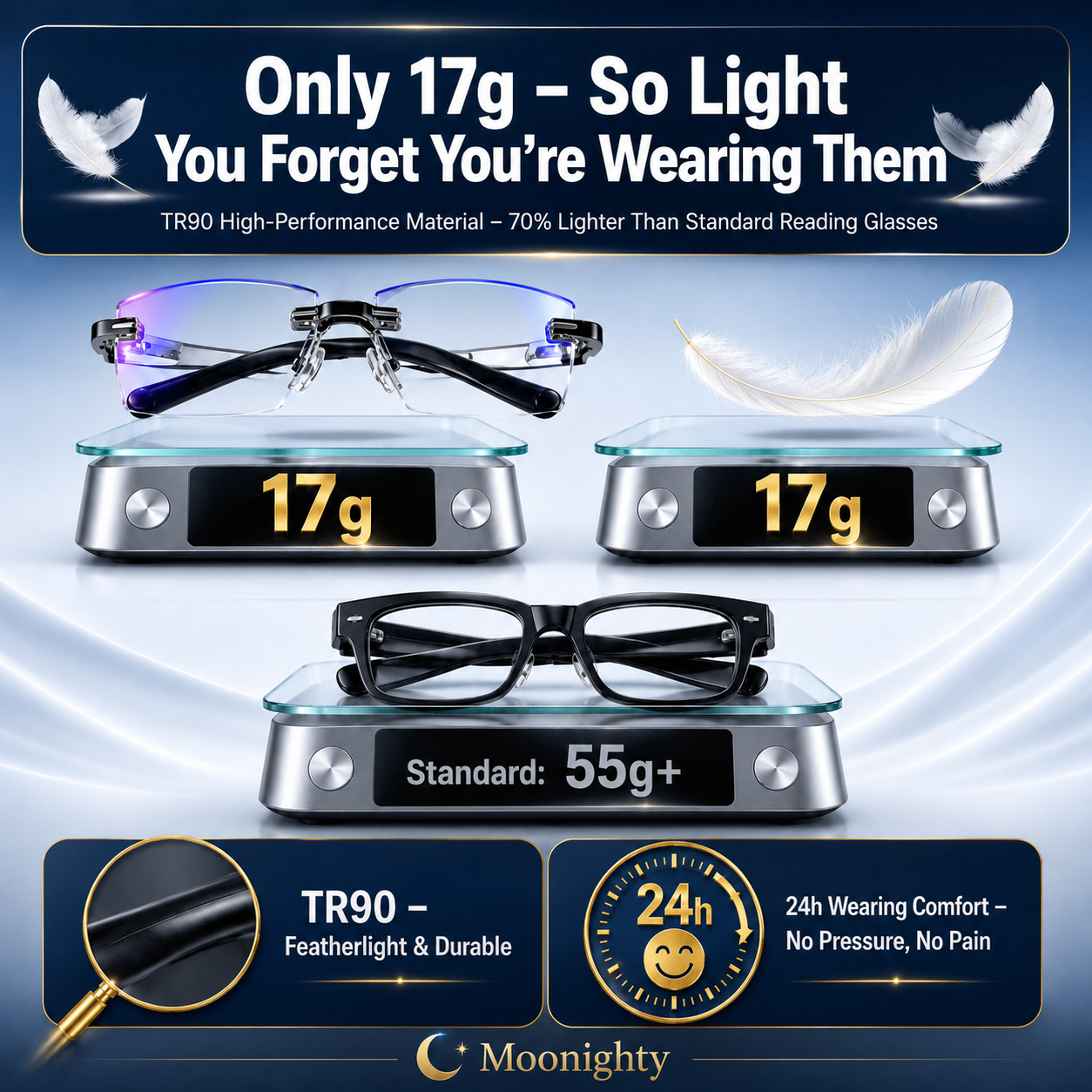 😍Buy 1 Get 1 Free - Just $9.9👓 Crystal Clear Reading Glasses – Lightweight Frameless Design with Premium Diamond-Cut Finish ✨