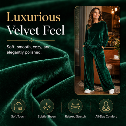 Luxury Comfort You Can Wear Anywhere ✨Women's Velvet Top & Pants 2-Piece Set