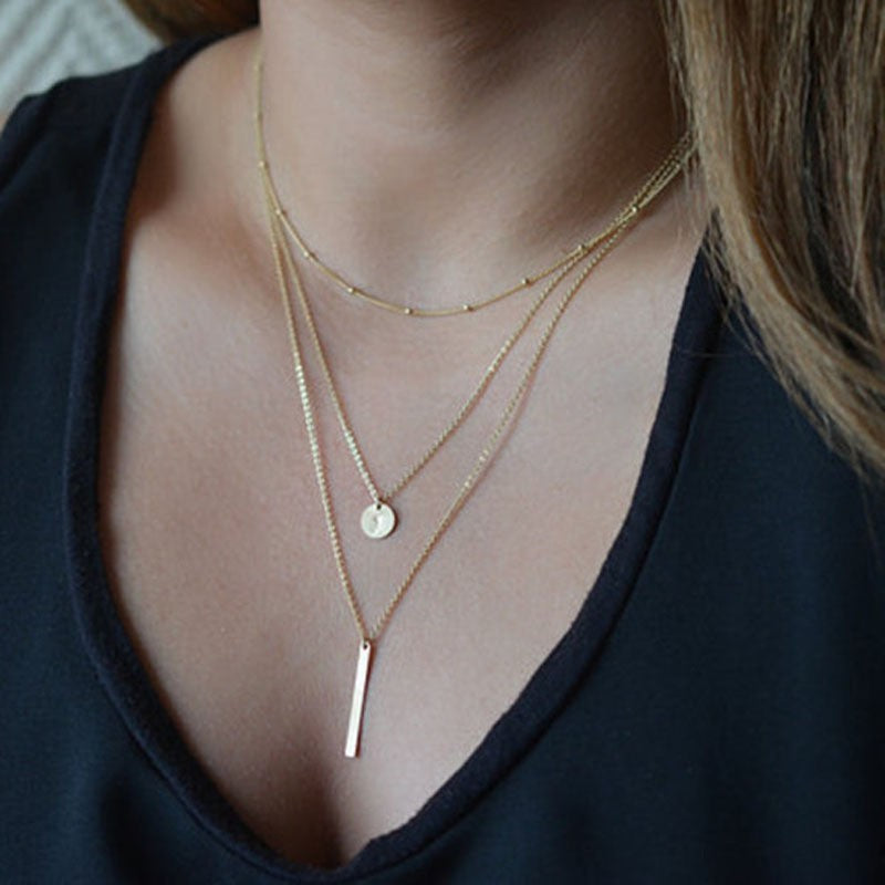 Elegant Multi Layered Necklace with Delicate Pendant🎁