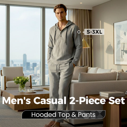 📢📢49% OFF !!!Men's Hooded Casual Loose Top & Pants 2-Piece Set