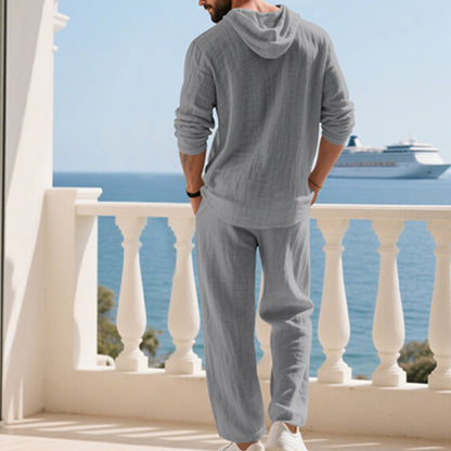 📢📢49% OFF !!!Men's Hooded Casual Loose Top & Pants 2-Piece Set