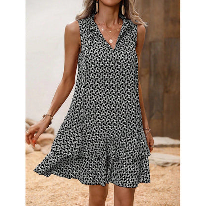 🎉Last Day Promotion 50% OFF💃Women's Geometric Print Bow Dress