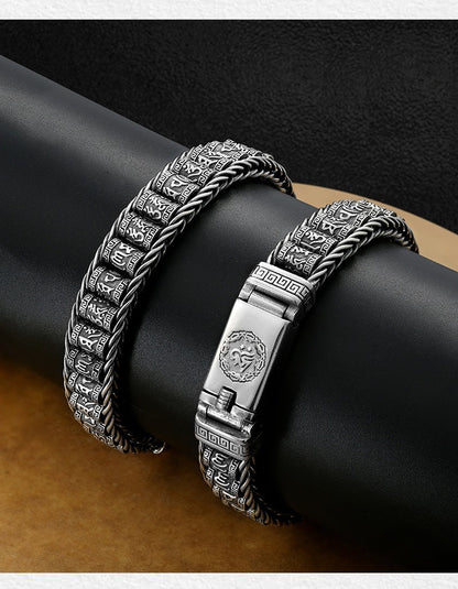 💎 60% OFF! 💎 Tibetan Prayer Wheel Bracelet – 925 Sterling Silver, Lucky Charm & Valentine's Day Gift