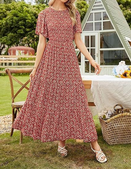 👗 50% OFF NOW! 🥀Women's Casual Floral Print Maxi Dress