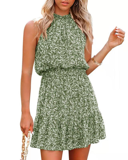 ⏰Hot Sale 49% Off💃2025 New Summer Halter Neck Pleated A Line Dress