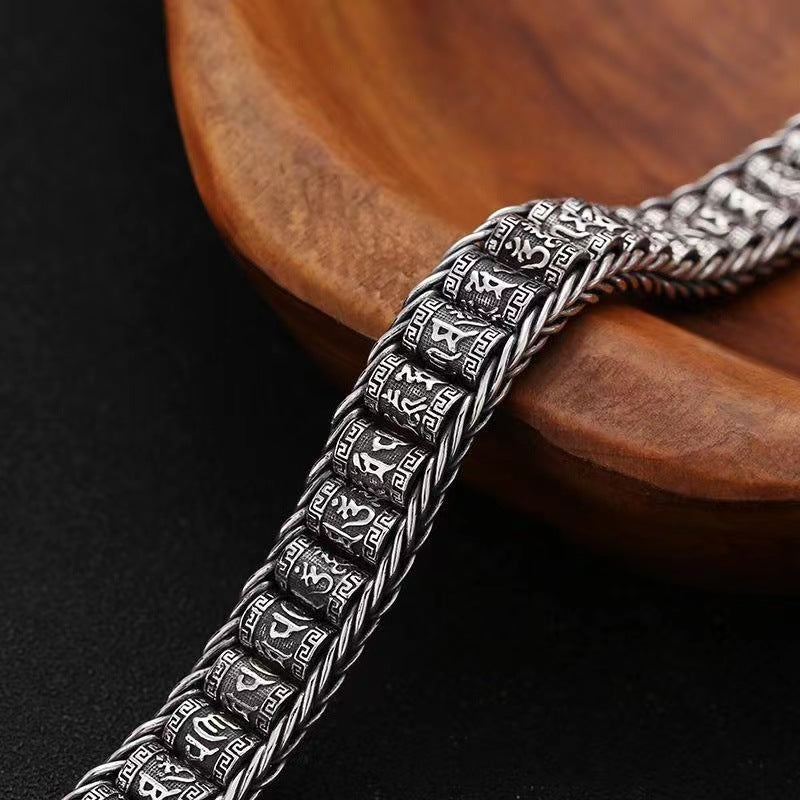 💎 60% OFF! 💎 Tibetan Prayer Wheel Bracelet – 925 Sterling Silver, Lucky Charm & Valentine's Day Gift