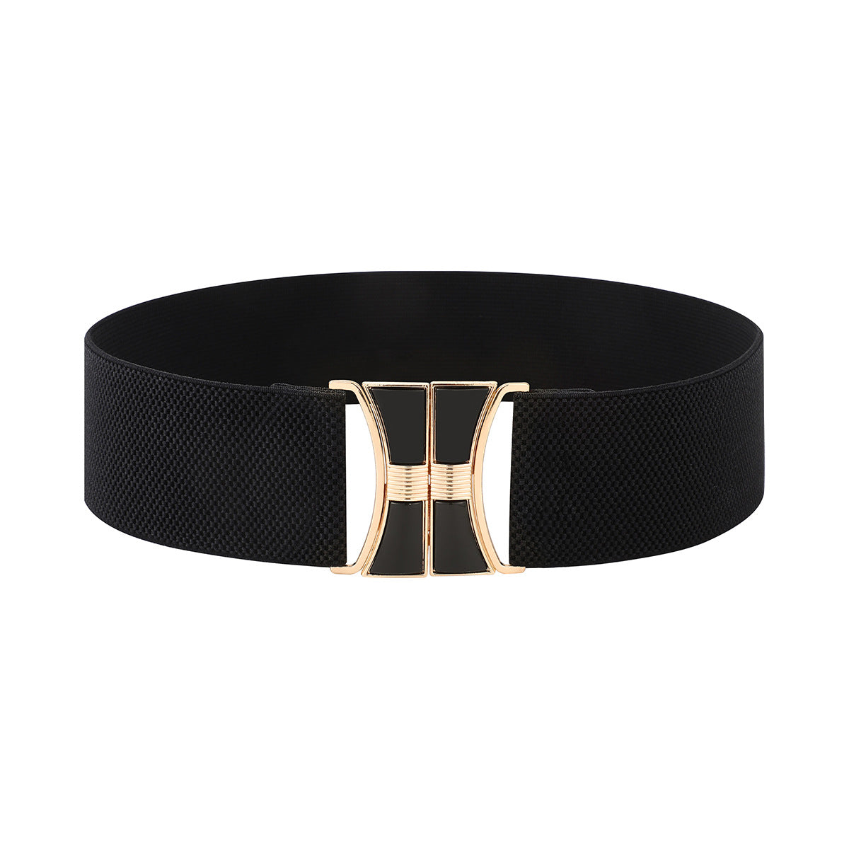 【Factory direct sales】Women's Vintage Gold Buckle High Elastic Leather Belt
