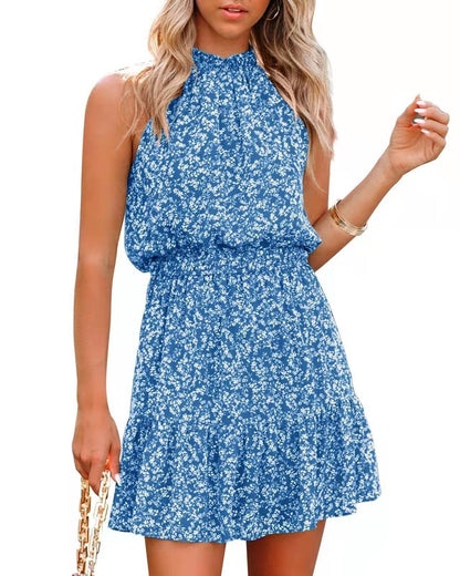 ⏰Hot Sale 49% Off💃2025 New Summer Halter Neck Pleated A Line Dress