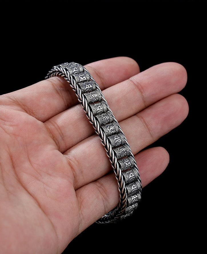 💎 60% OFF! 💎 Tibetan Prayer Wheel Bracelet – 925 Sterling Silver, Lucky Charm & Valentine's Day Gift