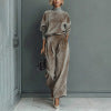 ☁️ Cozy Made Easy | Women's Plush-Warm Top & Wide-Leg Pants 2-Piece Set