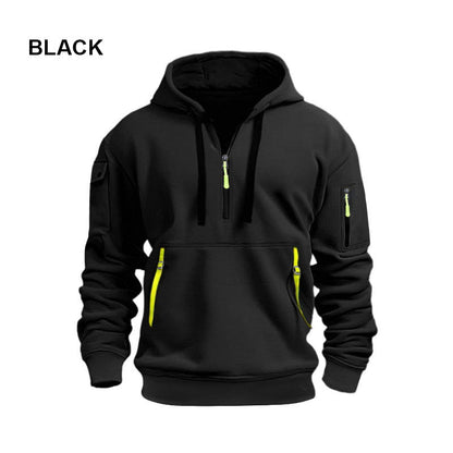 ⌛Limited-Time Offer-Hoodies for Men with Half-Zip and Pockets