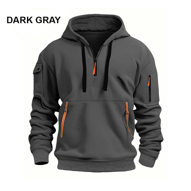 ⌛Limited-Time Offer-Hoodies for Men with Half-Zip and Pockets