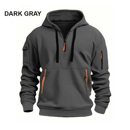 ⌛Limited-Time Offer-Hoodies for Men with Half-Zip and Pockets