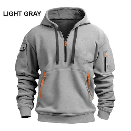 ⌛Limited-Time Offer-Hoodies for Men with Half-Zip and Pockets