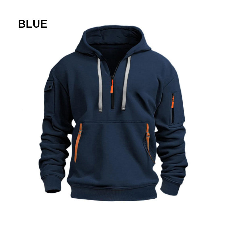⌛Limited-Time Offer-Hoodies for Men with Half-Zip and Pockets