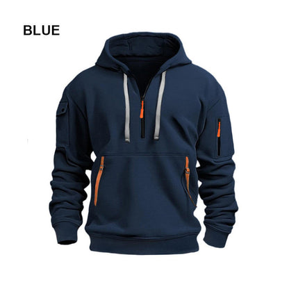 ⌛Limited-Time Offer-Hoodies for Men with Half-Zip and Pockets