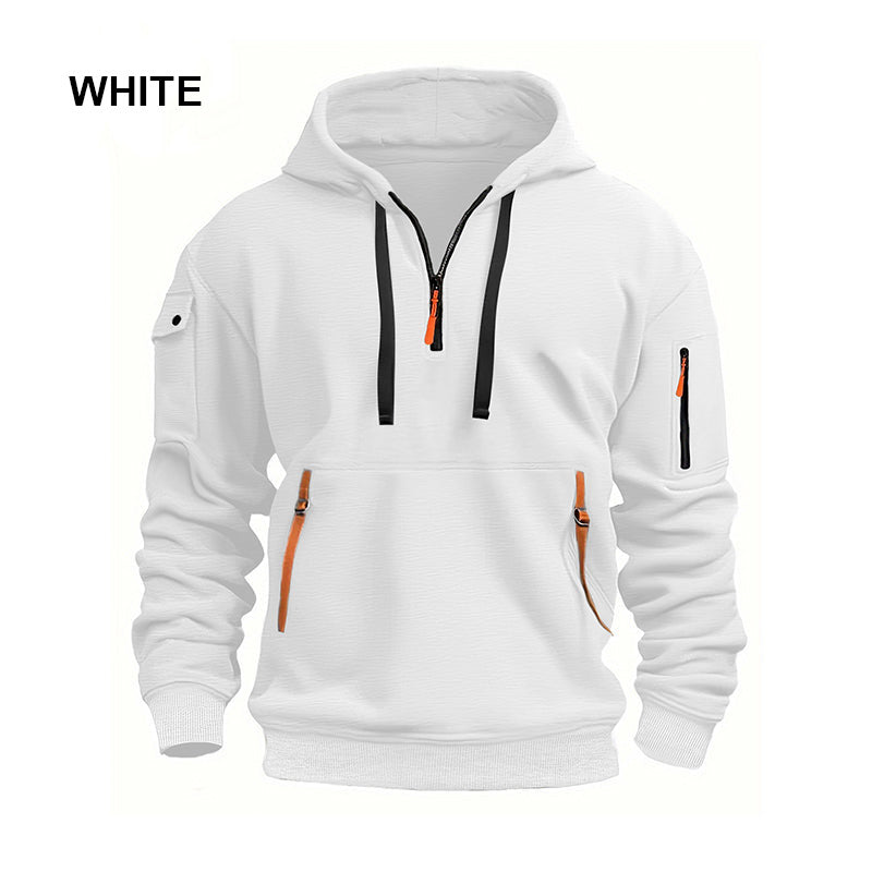 ⌛Limited-Time Offer-Hoodies for Men with Half-Zip and Pockets